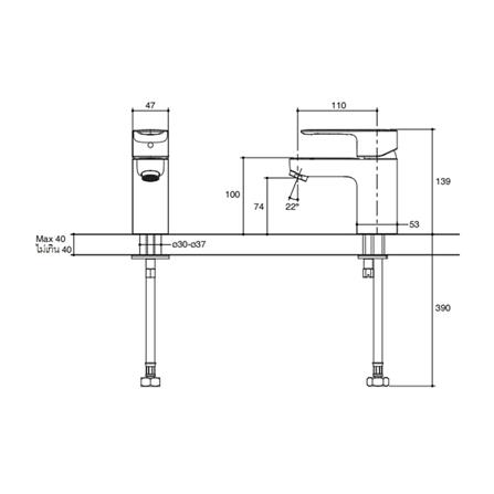 ก๊อกอ่างล้างหน้าเดี่ยว KOHLER K-16027X-B4CD สีโครม_3