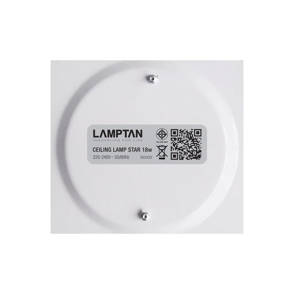 ไฟเพดาน LED LAMPTAN STAR 12 นิ้ว 18 วัตต์ DAYLIGHT สีขาว