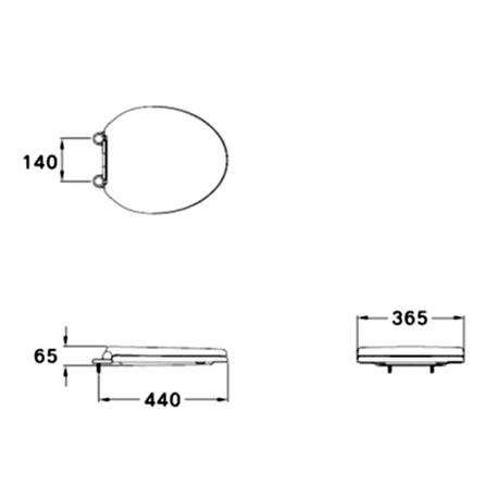 ฝารองนั่งพลาสติก COTTO C900561 ทรงกลม สีขาว_2