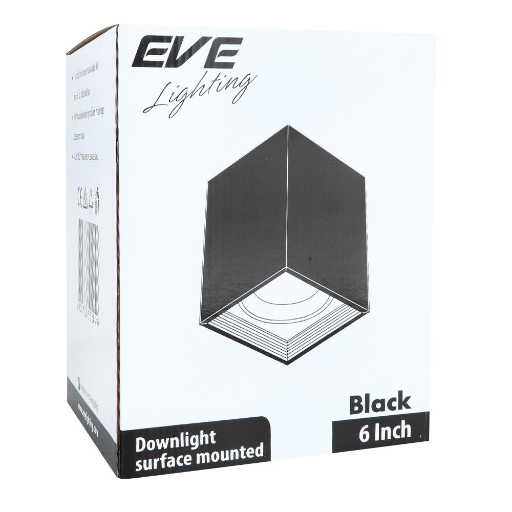 ดาวน์ไลท์ EVE EL-06002 552487 6 นิ้ว สีดำ เหลี่ยม