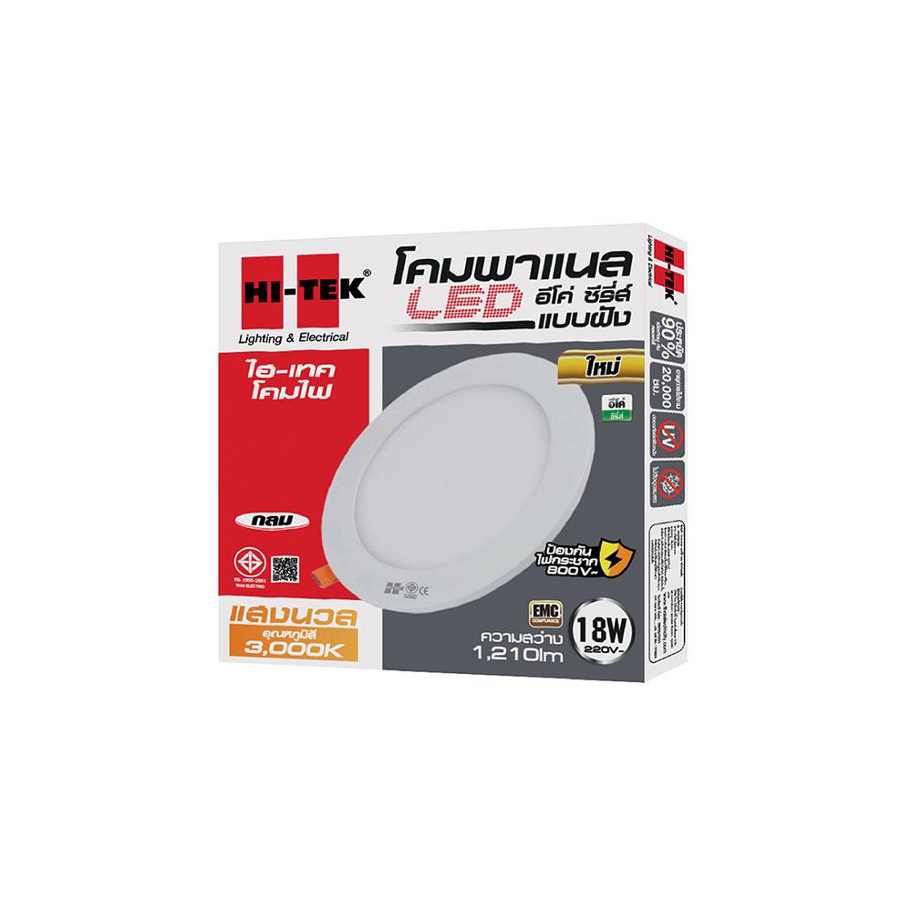 ดาวน์ไลท์ LED HI-TEK ECO HFLEPR018W ROUND 8 นิ้ว 18 วัตต์ WARM WHITE สีขาว