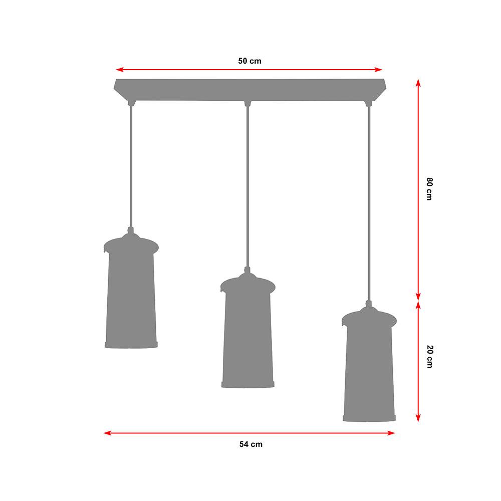 ไฟช่อ EVL HG-0015/3 สีดำ 3 หัว
