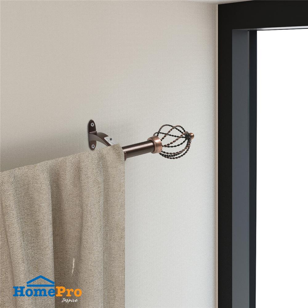 รางเหล็ก HOME LIVING STYLE TWIST ยืดหด 110-210 ซม. สีน้ำตาล