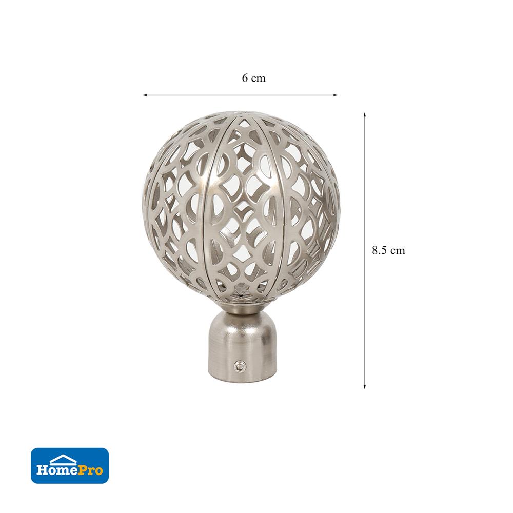 หัว-ท้ายรางผ้าม่าน HOME LIVING STYLE LOREN 19 มม. สีเงิน