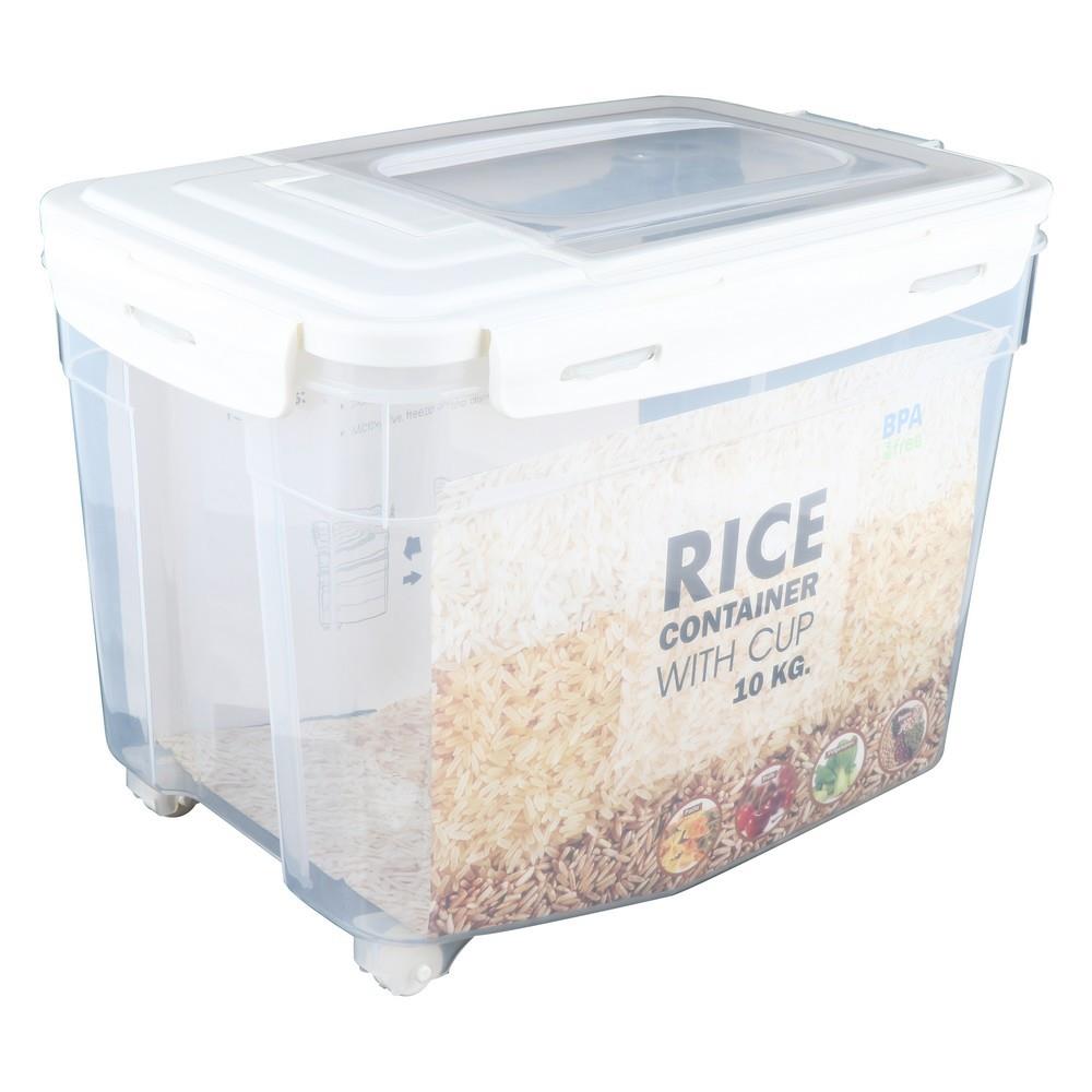 ถังข้าวสารพลาสติก 10 กก. + ถ้วยตวง JCJ 1399