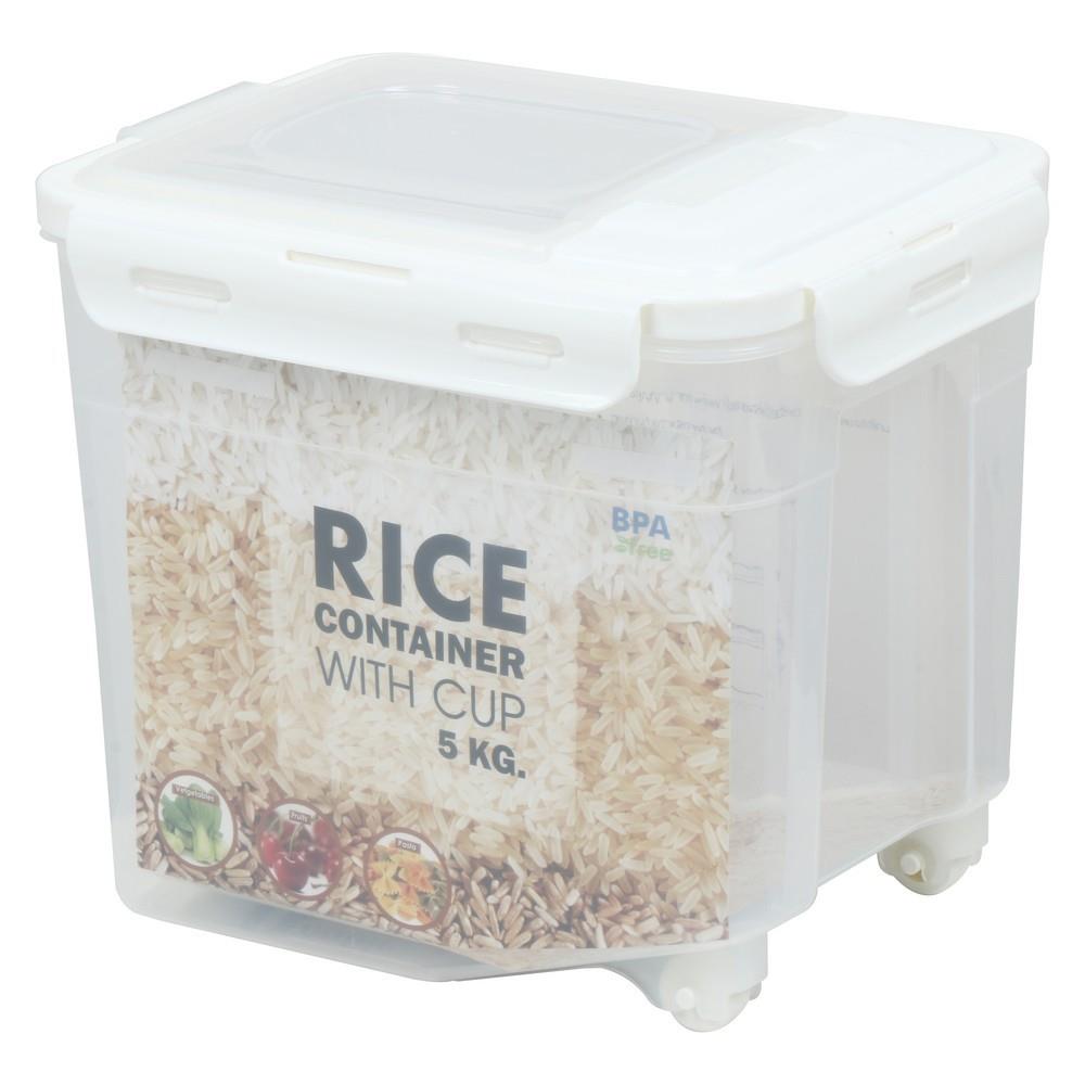 ถังข้าวสารพลาสติก 5 กก.+ ถ้วยตวง JCJ 1398
