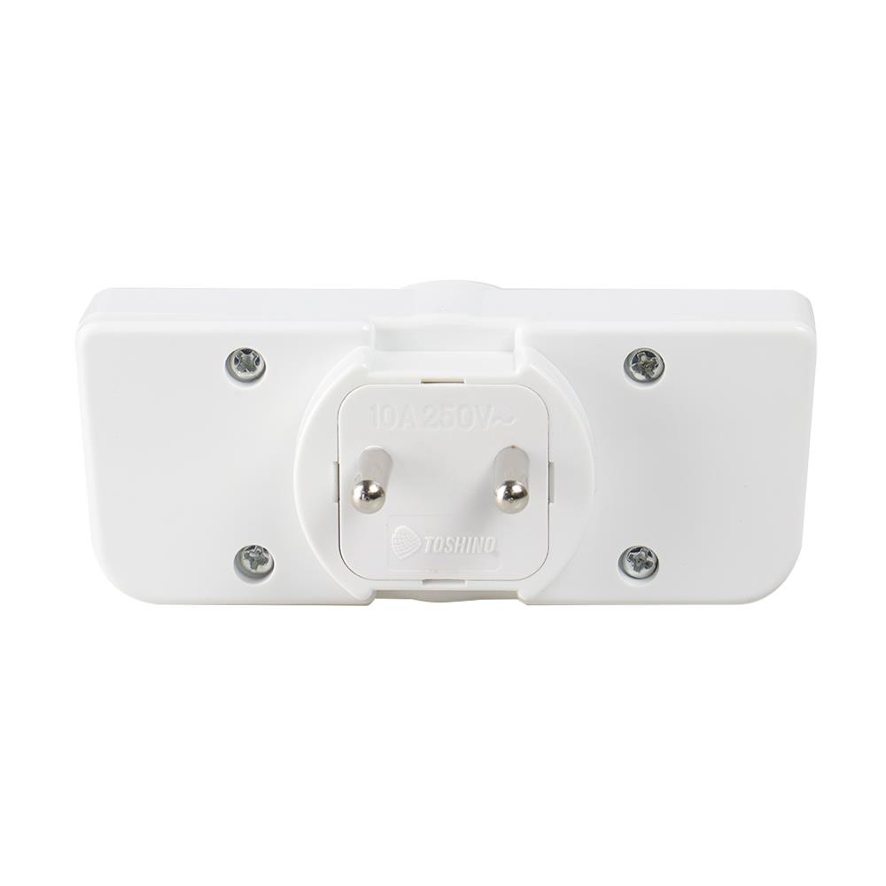 ปลั๊กแปลง 2 ขากลม TOSHINO TW3-A สีขาว