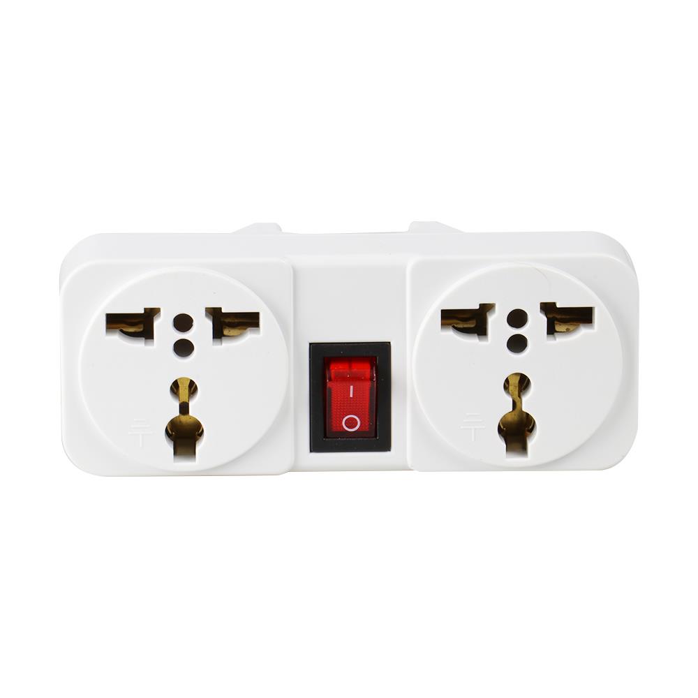 ปลั๊กแปลง 2 ขากลม TOSHINO TW2-A สีขาว