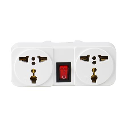 ปลั๊กแปลง 2 ขากลม TOSHINO TW2-A สีขาว