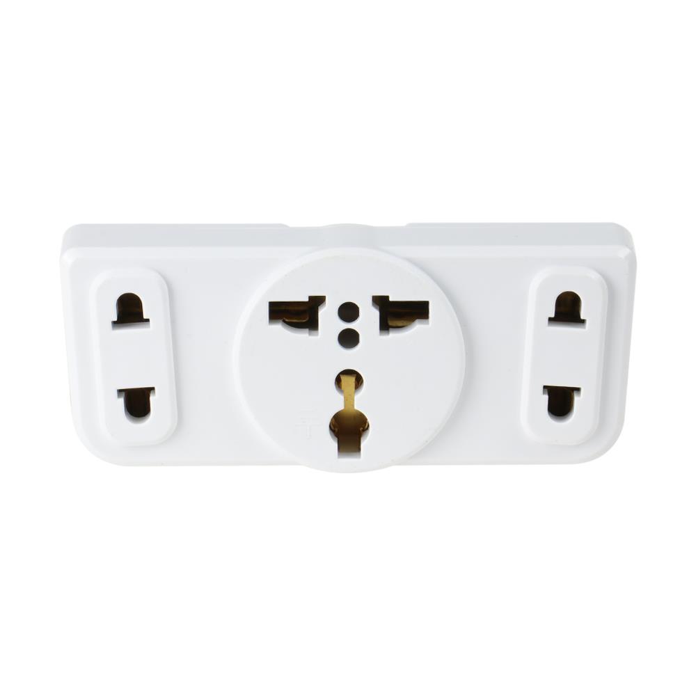 ปลั๊กแปลง 3 ขากลมแบน TOSHINO TW3-B สีขาว