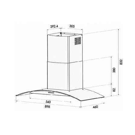 เครื่องดูดควันกระโจม MEX KV737X90-1 90 ซม._2