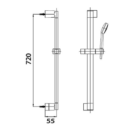 ราวเลื่อนฝักบัว COTTO CT0131 สีโครม_1