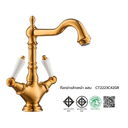 ก๊อกอ่างล้างหน้าผสม COTTO CT2223C42GR_2