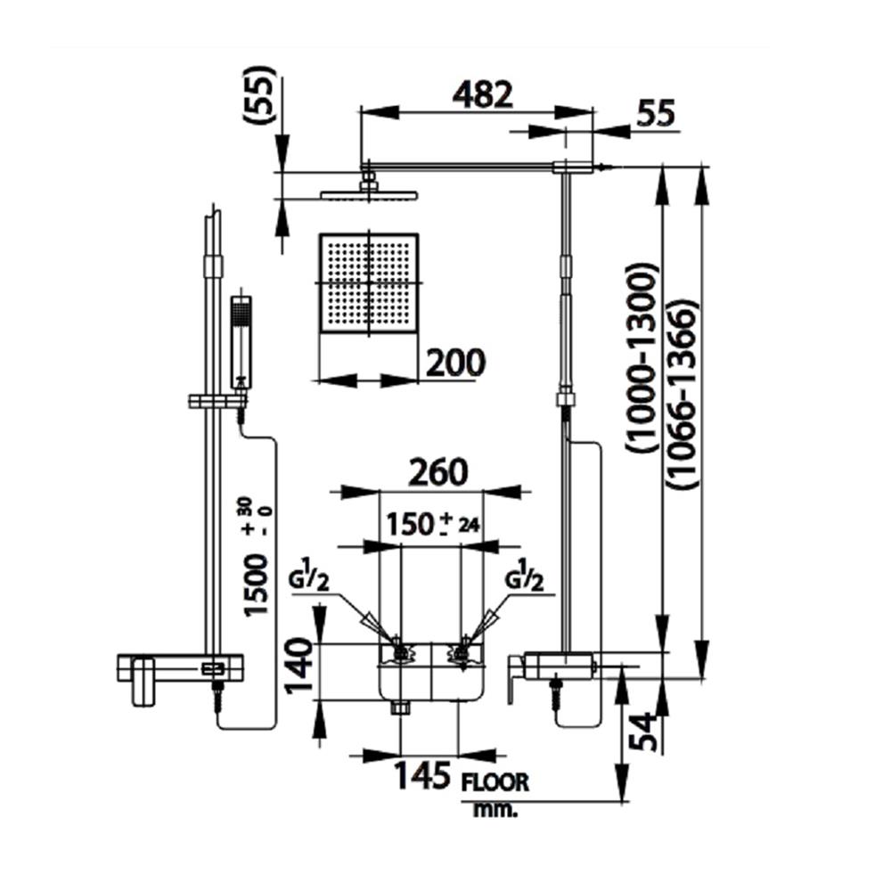 ฝักบัว RAIN SHOWER COTTO CT2241W