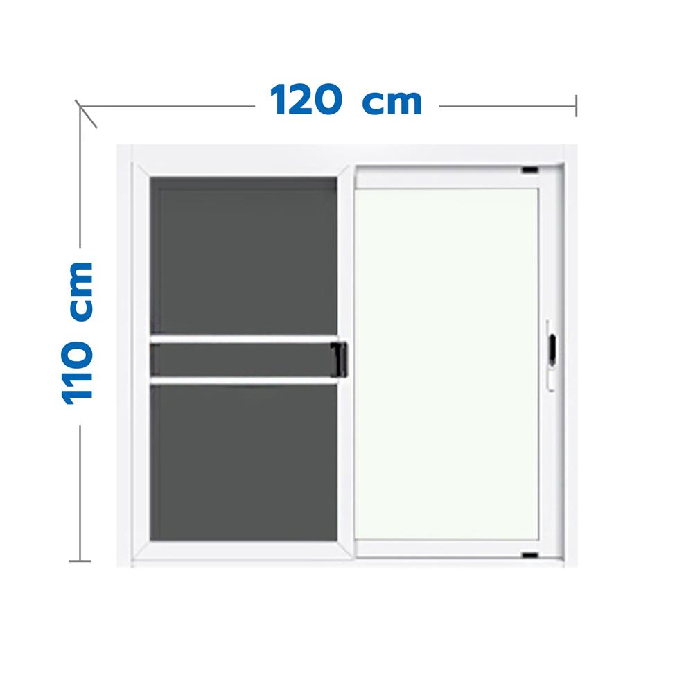หน้าต่างบานเลื่อน อะลูมิเนียม S-S มุ้ง LYNN PRIME SERIES 120X110 ซม. สีขาว