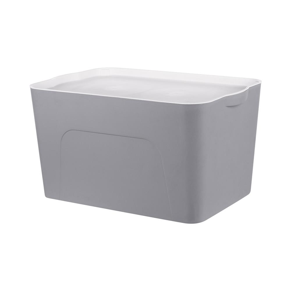 กล่องเก็บของ STACKO LARZE ไซส์ L 44.5x30x24 ซม. สีเทา ฝาขาว