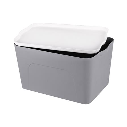 กล่องเก็บของ STACKO LARZE ไซส์ L 44.5x30x24 ซม. สีเทา ฝาขาว_2