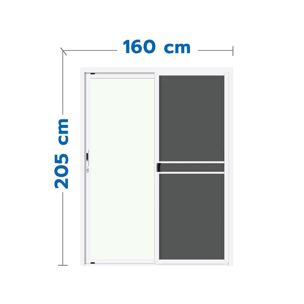 ประตูบานเลื่อน อะลูมิเนียม S-S มุ้ง LYNN PRIME SERIES 160x205 ซม. สีขาว