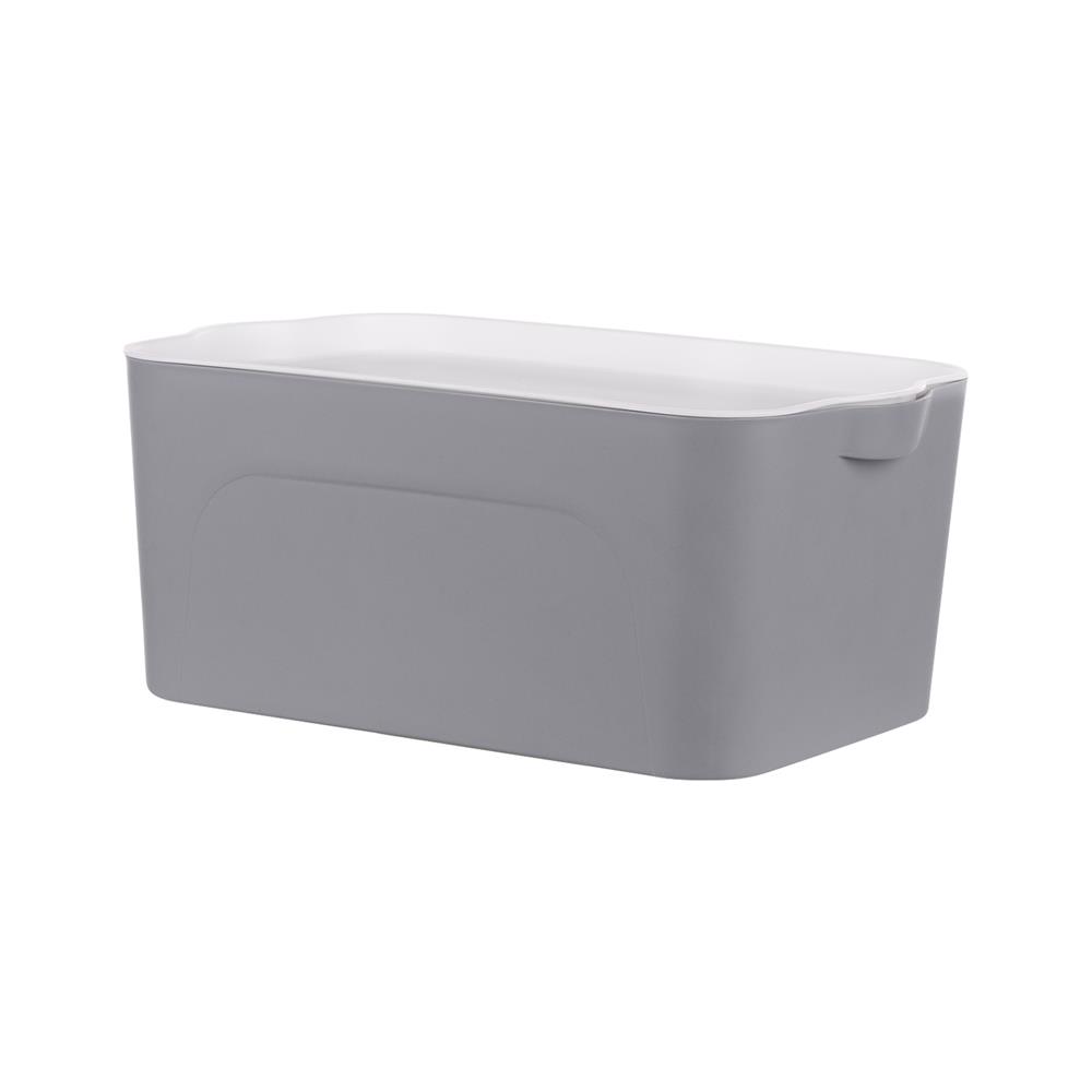 กล่องเก็บของ STACKO LARZE ไซส์ S 32x21x14 ซม. สีเทา ฝาขาว