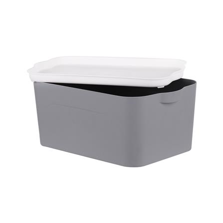 กล่องเก็บของ STACKO LARZE ไซส์ S 32x21x14 ซม. สีเทา ฝาขาว_2