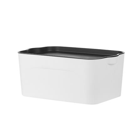 กล่องเก็บของ STACKO LARZE ไซส์ S 32x21x14 ซม. สีขาว ฝาเทา_0