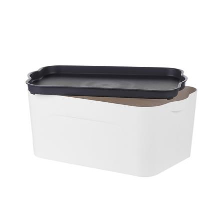 กล่องเก็บของ STACKO LARZE ไซส์ S 32x21x14 ซม. สีขาว ฝาเทา_2