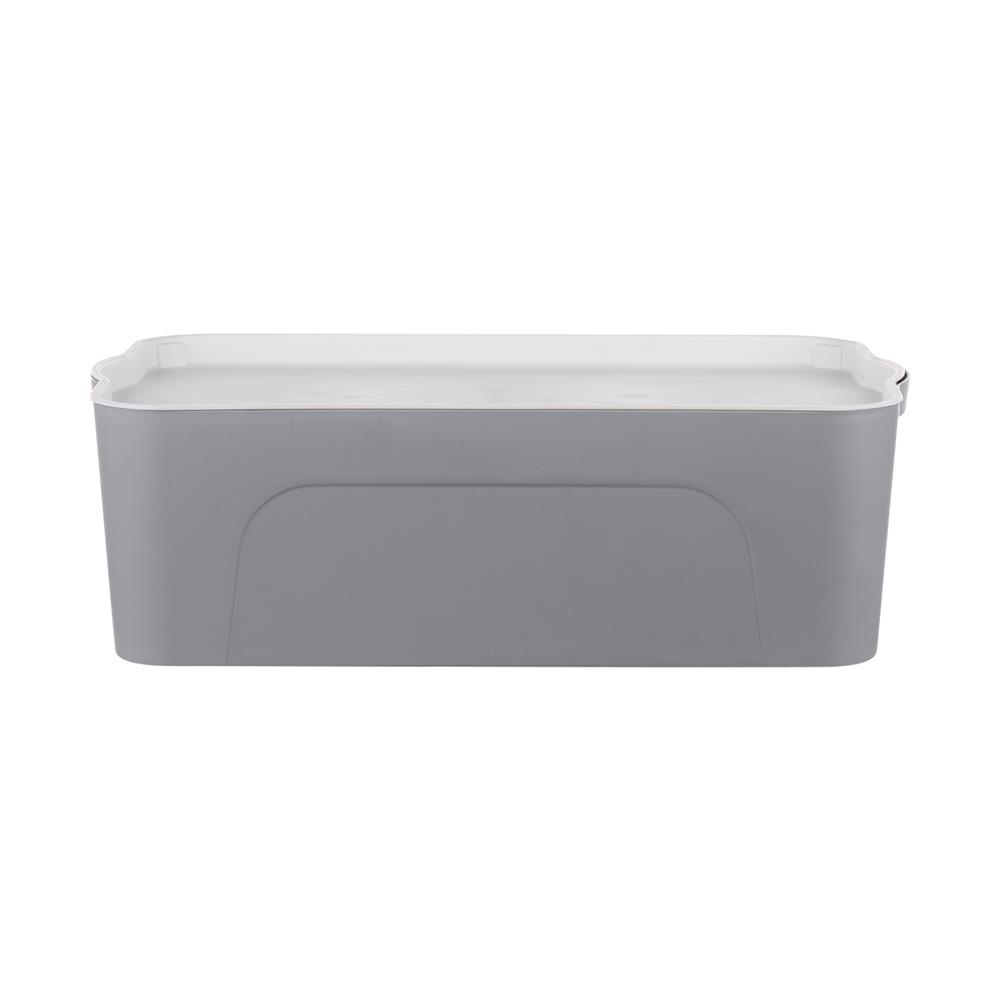 กล่องเก็บของ STACKO LARZE ไซส์ M 44.5x30x14 ซม. สีเทา ฝาขาว