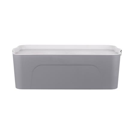 กล่องเก็บของ STACKO LARZE ไซส์ M 44.5x30x14 ซม. สีเทา ฝาขาว_1