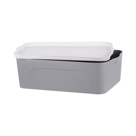 กล่องเก็บของ STACKO LARZE ไซส์ M 44.5x30x14 ซม. สีเทา ฝาขาว_2