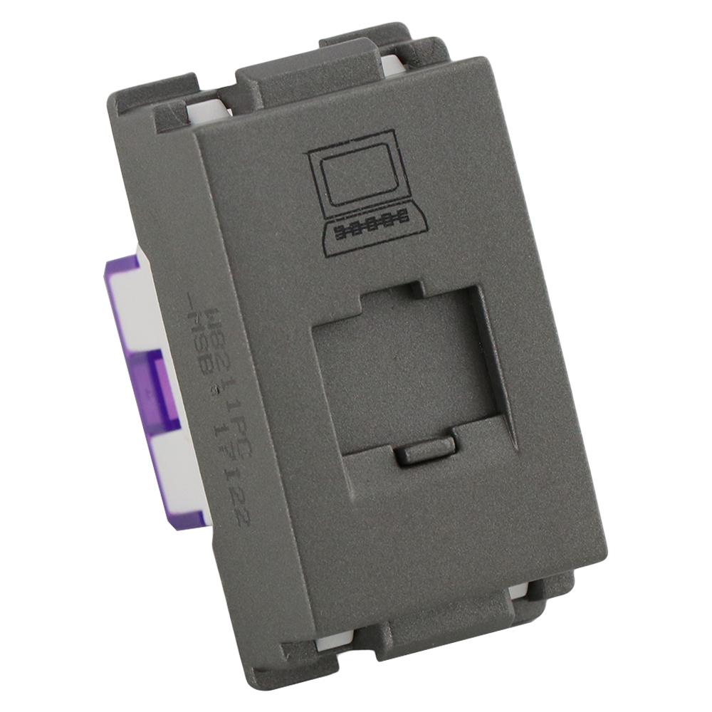 เต้ารับคอมพิวเตอร์ HACO CAT6 TJ-W8211PC-MSB  สีแม็ทแกร