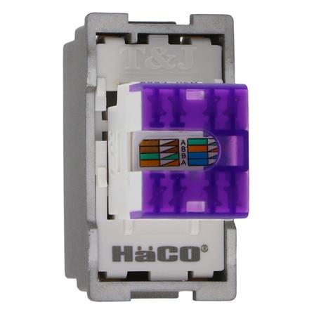 เต้ารับคอมพิวเตอร์ HACO CAT6 TJ-W8211PC-MSB  สีแม็ทแกร_2