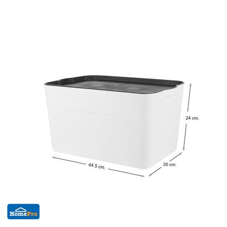 กล่องเก็บของ STACKO LARZE ไซซ์ L 44.5x30x24 ซม. สีขาว ฝาเทา_6