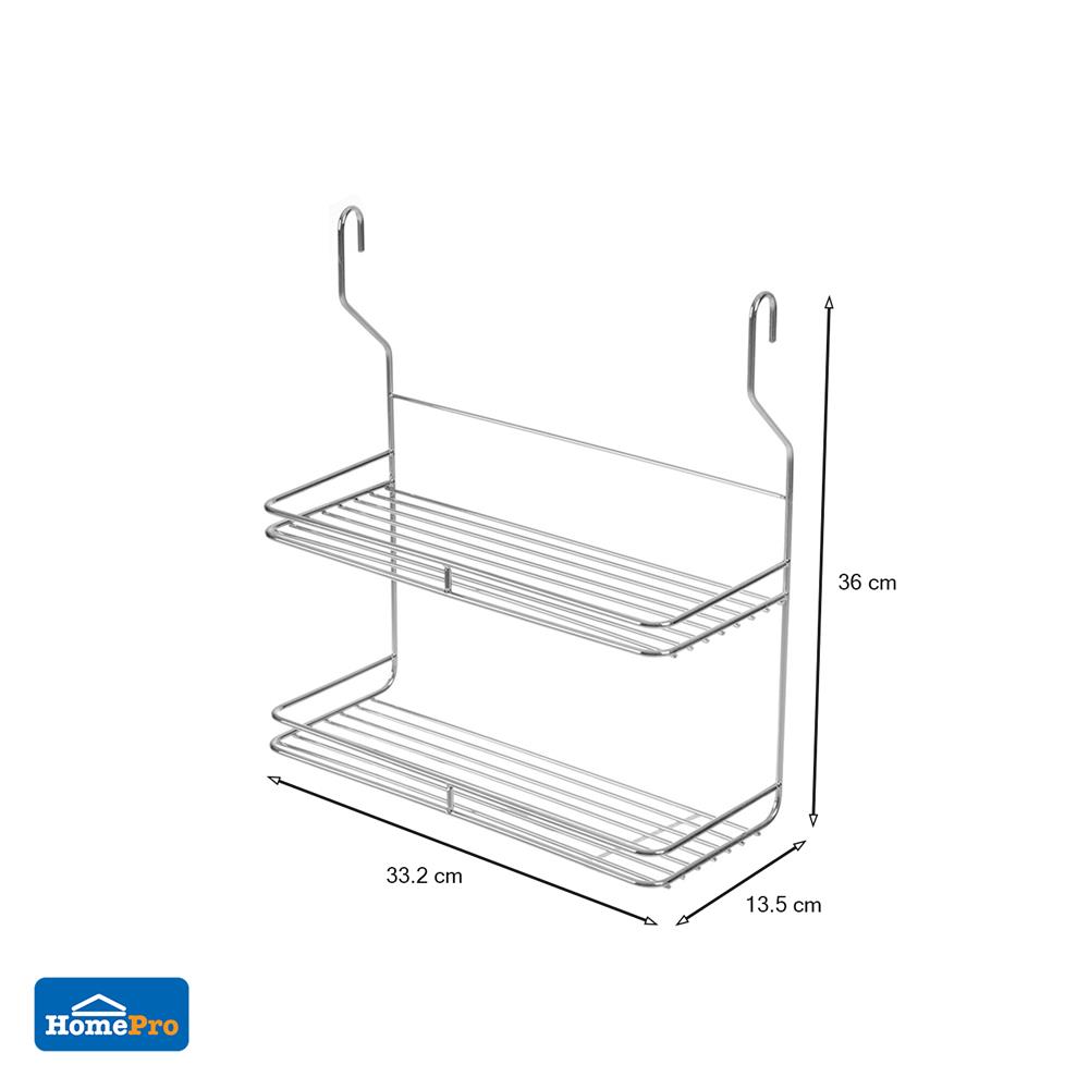 ชั้นแขวนสเตนเลส 2 ชั้นวางแก้ว KECH HWS-B05