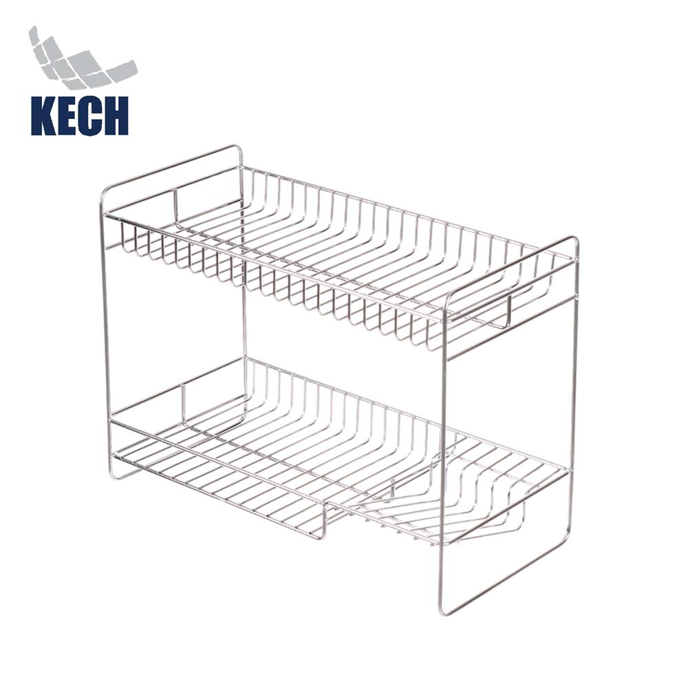 ชั้นวางแก้ว.จานรองสเตนเลส2ชั้นKECH
