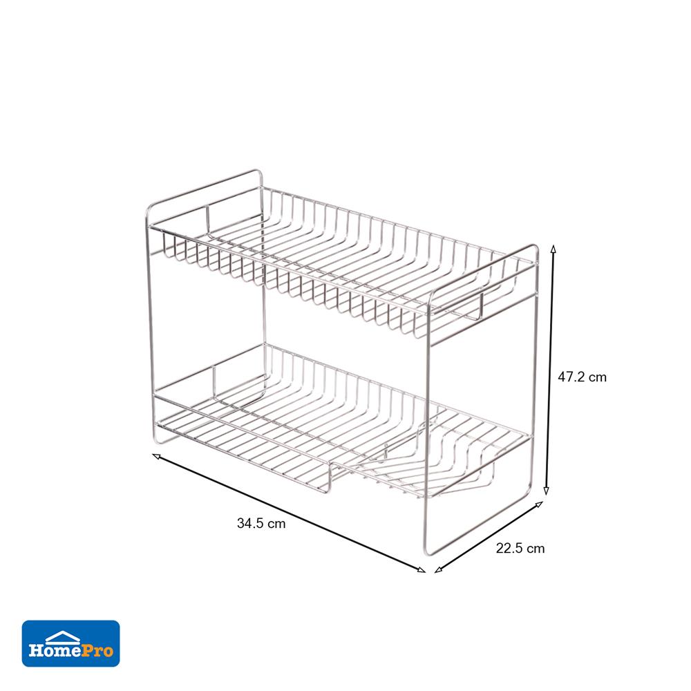 ชั้นวางแก้ว.จานรองสเตนเลส2ชั้นKECH