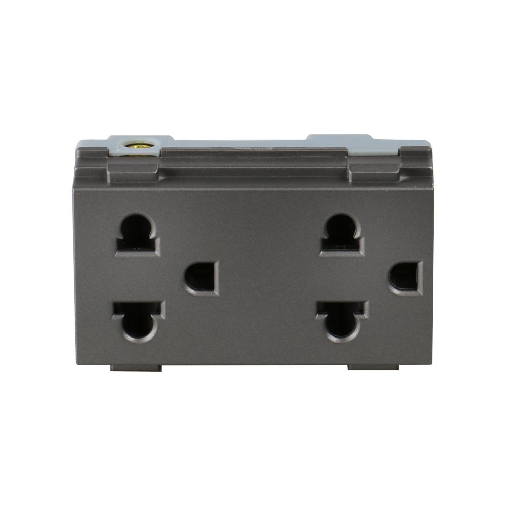 เต้ารับคู่ 3 ขา มีม่านนิรภัย HACO TJ W8416V2-MSB