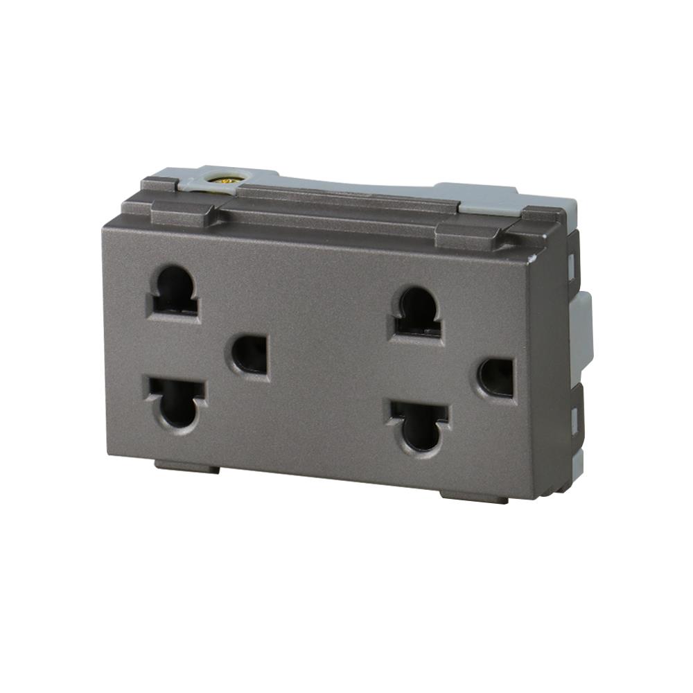 เต้ารับคู่ 3 ขา มีม่านนิรภัย HACO TJ W8416V2-MSB