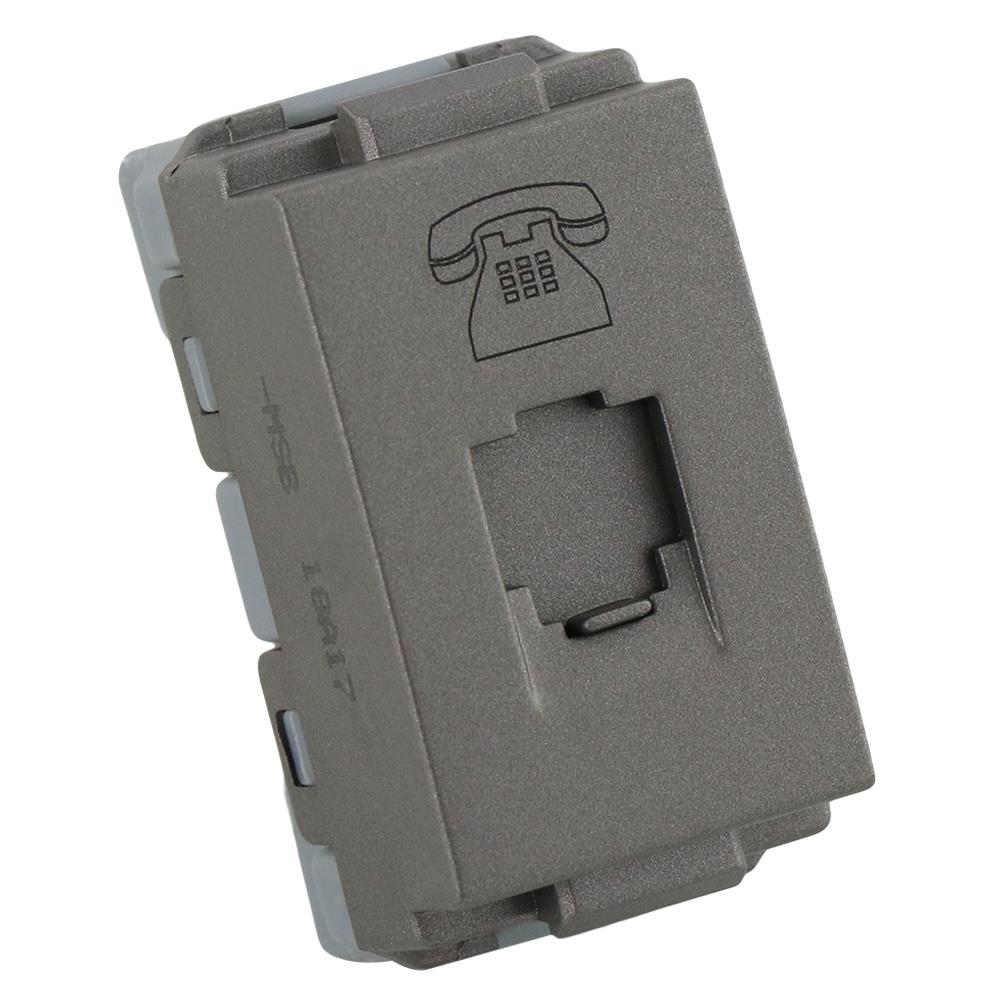 เต้ารับโทรศัพท์ HACO 6P/4C TJ-W8201TU-MSB  สีแม็ทแกร