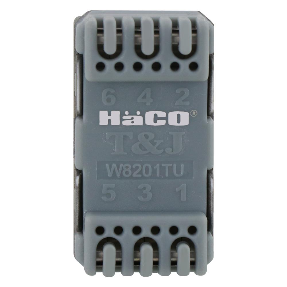 เต้ารับโทรศัพท์ HACO 6P/4C TJ-W8201TU-MSB  สีแม็ทแกร