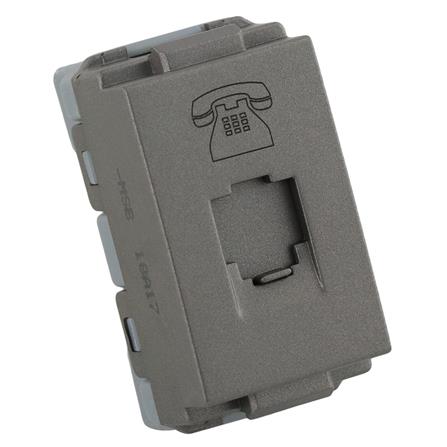 เต้ารับโทรศัพท์ HACO 6P/4C TJ-W8201TU-MSB  สีแม็ทแกร_1