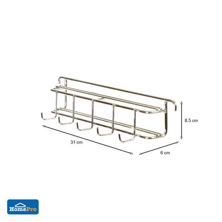 ชุดตะขอแขวนสเตนเลส5ขอพร้อมที่เสียบมีดKEC_5