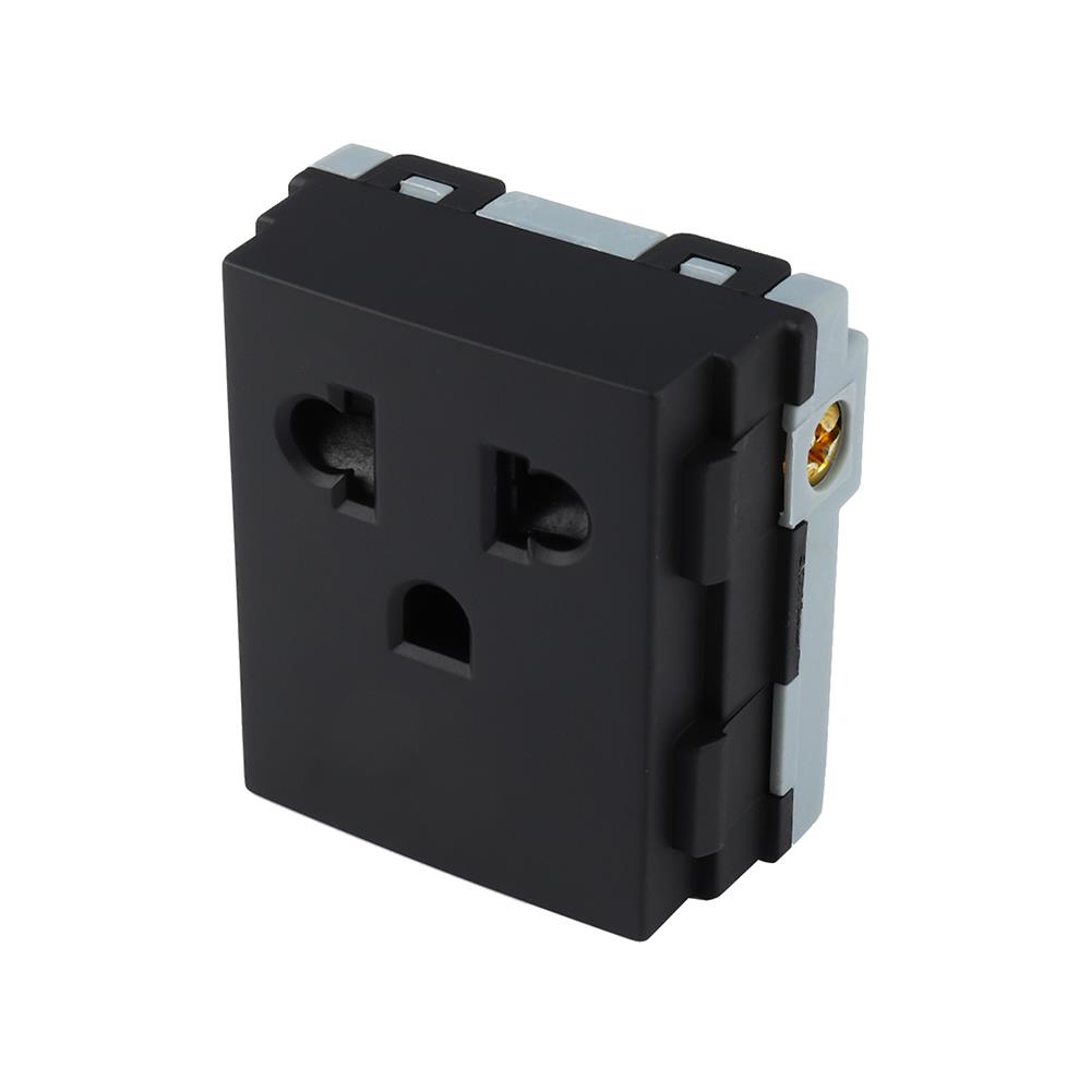 เต้ารับเดี่ยว 3 ขา HACO TJ-W8416V-SBL สี แม็ทดาร์ค