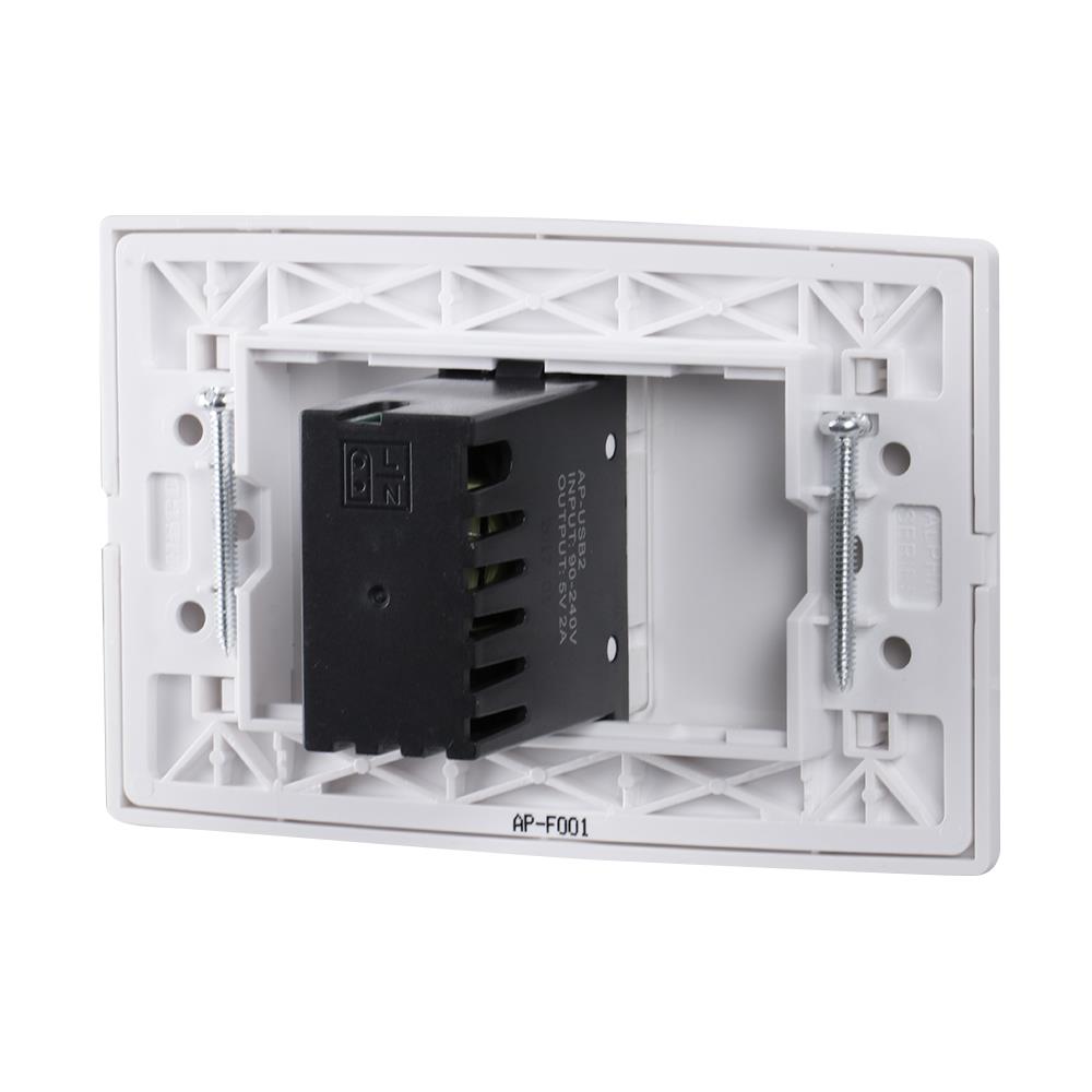 ชุดเต้ารับ USB 2 ช่อง HACO AP-USB10 สีขาว