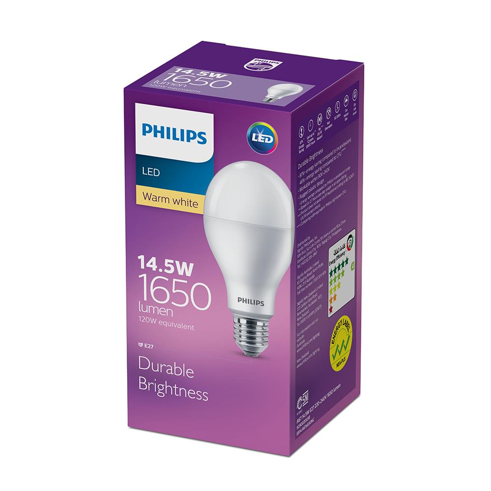 หลอด LED PHILIPS A60 14.5 วัตต์ WARM WHITE E27
