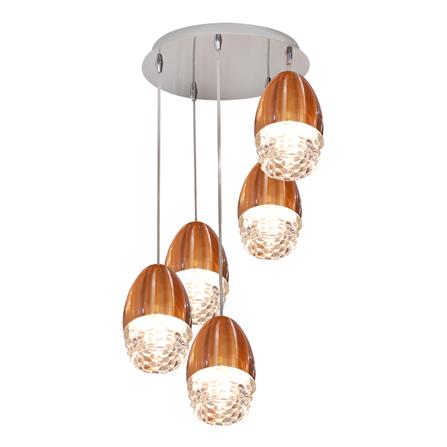 ไฟช่อ L&E 01-02501  สีทองแดง/น้ำตาล 5 หัว_0