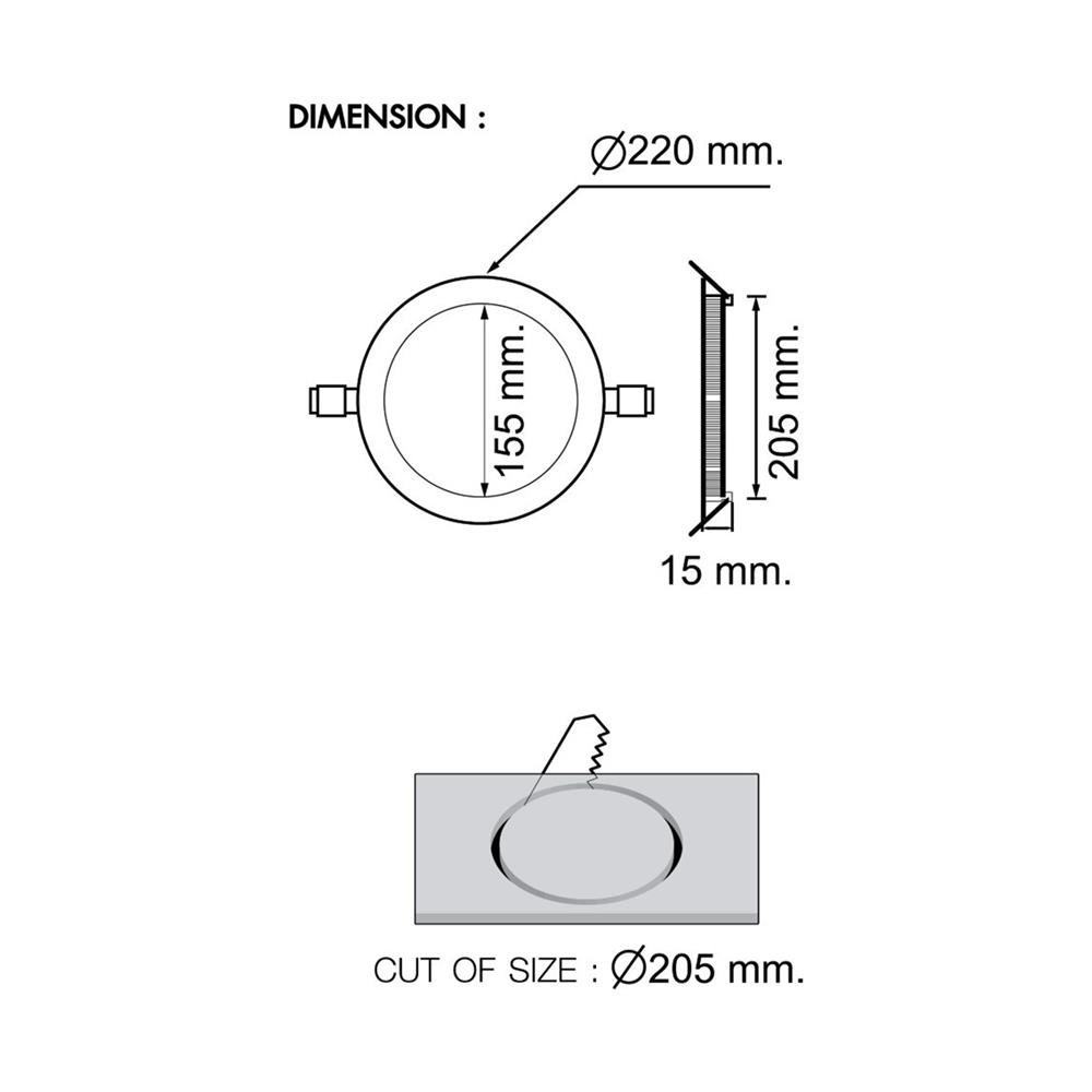 ดาวน์ไลท์ LED RACER NANO-D 8.6 นิ้ว 18 วัตต์ DAYLIGHT สีขาว