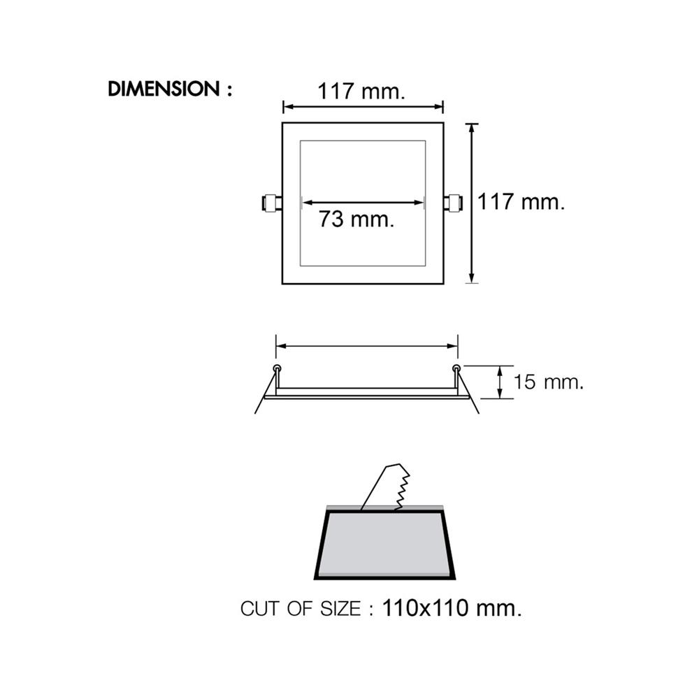 ดาวน์ไลท์ LED RACER NANO-Q 4.6 นิ้ว 6 วัตต์ DAYLIGHT สีขาว