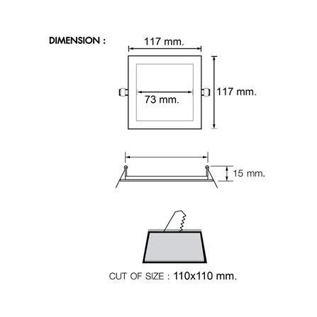 ดาวน์ไลท์ LED RACER NANO-Q 4.6 นิ้ว 6 วัตต์ DAYLIGHT สีขาว_5