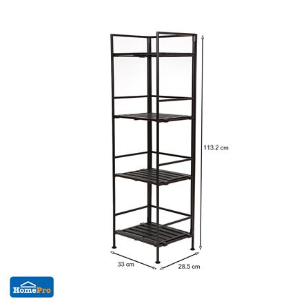 ชั้นวางของหน้าแคบ 4 ชั้น STACKO SHE04225 33x28.5x113.2 ซม. สีน้ำตาลเข้ม_4