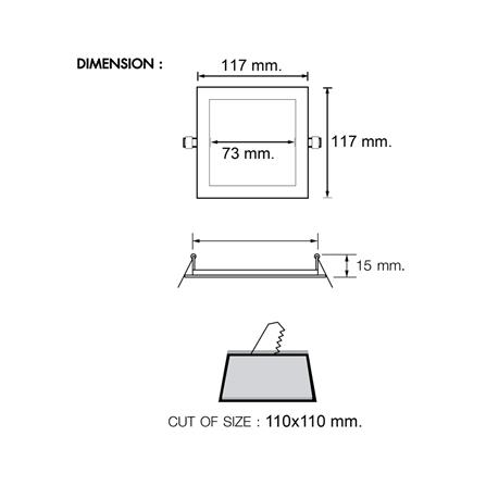 ดาวน์ไลท์ LED RACER NANO-Q 4.6 นิ้ว 6 วัตต์ WARM WHITE สีขาว_5